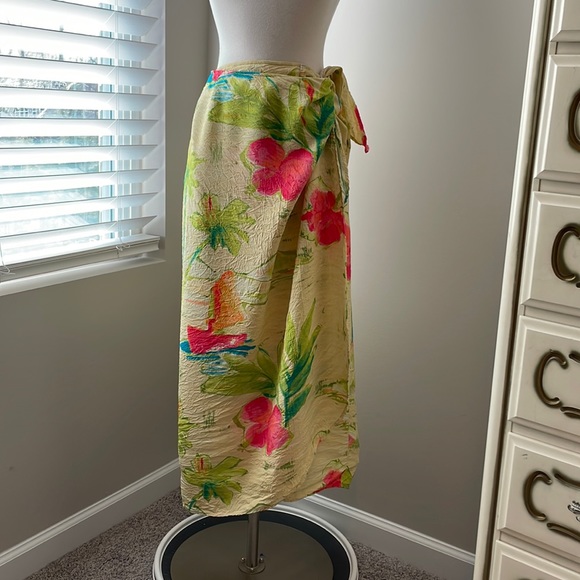 Jams World Skirts Jams World Floral Lagoon Midi Tropical Wrap Skirt